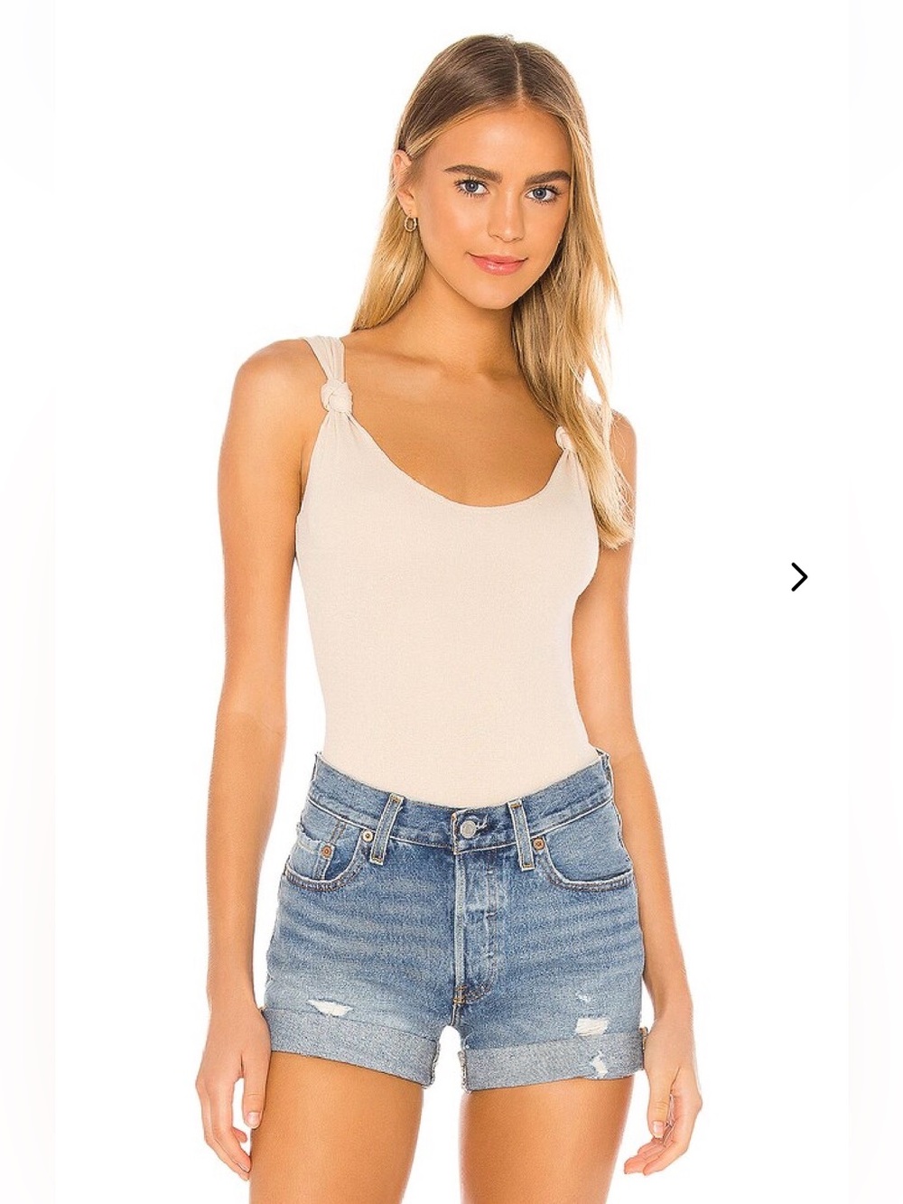 Lovers + Friends Heather Knot-Shoulder Bodysuit. Size XXS. NWT.